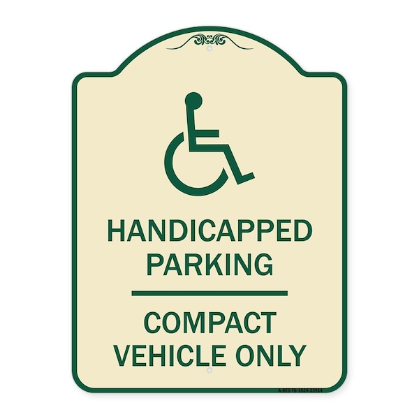 Signmission Handicapped Parking Compact Vehicle Heavy-Gauge Aluminum Sign, 24" x 18", TG-1824-23914 A-DES-TG-1824-23914 - main